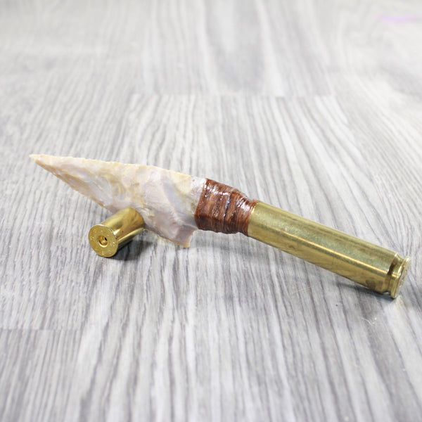 50 Cal Shell Handle Stone Blade Ornamental Knife #975n    Mountain Man Knife