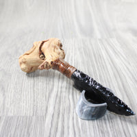Grapevine Wood Handle Obsidian Blade Ornamental Knife #374-2 Mountain Man Knife