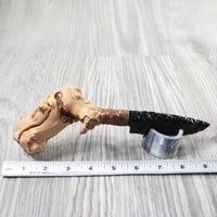 Grapevine Wood Handle Obsidian Blade Ornamental Knife #374-2 Mountain Man Knife