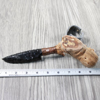 Grapevine Wood Handle Obsidian Blade Ornamental Knife #374-2 Mountain Man Knife