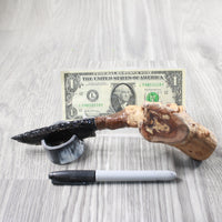 Grapevine Wood Handle Obsidian Blade Ornamental Knife #374-2 Mountain Man Knife