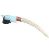 Axis Deer Antler Handle Opalite Blade Ornamental Knife #13669