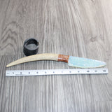 Axis Deer Antler Handle Opalite Blade Ornamental Knife #13669