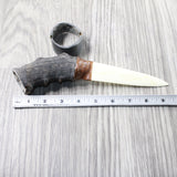 Impala Horn Handle Bone Blade Ornamental Knife #285n    Mountain Man Knife