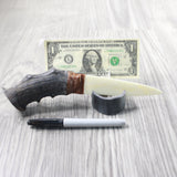 Impala Horn Handle Bone Blade Ornamental Knife #285n    Mountain Man Knife