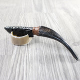 Goat Horn Handle Obsidian Blade Ornamental Knife #995n  Mountain Man Knife