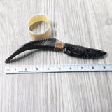 Goat Horn Handle Obsidian Blade Ornamental Knife #995n  Mountain Man Knife