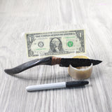 Goat Horn Handle Obsidian Blade Ornamental Knife #995n  Mountain Man Knife