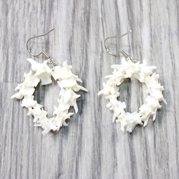 Rattlesnake Vertebrae Hoop Earrings  #495n   Mountain Man Earrings