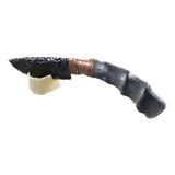 Impala Horn Handle Obsidian Blade Ornamental Knife #995n  Mountain Man Knife