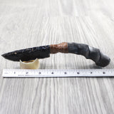 Impala Horn Handle Obsidian Blade Ornamental Knife #995n  Mountain Man Knife