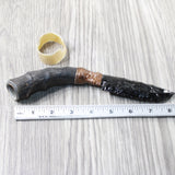Impala Horn Handle Obsidian Blade Ornamental Knife #995n  Mountain Man Knife