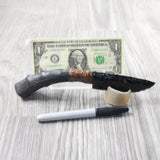Impala Horn Handle Obsidian Blade Ornamental Knife #995n  Mountain Man Knife