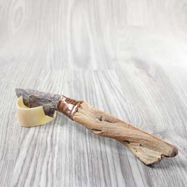 Ghost Wood Handle Stone Blade Ornamental Knife #384-2 Mountain Man Knife z