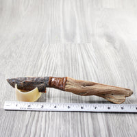 Ghost Wood Handle Stone Blade Ornamental Knife #384-2 Mountain Man Knife z