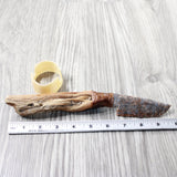Ghost Wood Handle Stone Blade Ornamental Knife #384-2 Mountain Man Knife z