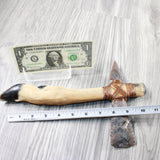 Deer Foot Handle Stone Head Ornamental Tomahawk #494-2 Mountain Man Knife Axe Hatchet