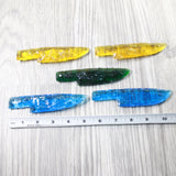 5 Glass Ornamental Knife Blades  #765n   Mountain man knife