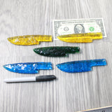 5 Glass Ornamental Knife Blades  #765n   Mountain man knife
