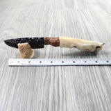Coyote Foot Handle Obsidian Blade Ornamental Knife #965n  Mountain Man Knife