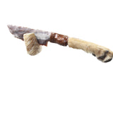 Coyote Foot Handle Stone Blade Ornamental Knife #175n    Mountain Man Knife