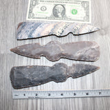 3 Stone Ornamental Tomahawk Heads #160    Agate Jasper Ax Axe Hatchet
