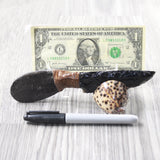 Orthoceras Fossil Handle Obsidian Blade Ornamental Knife #085n  Mountain Man Knife