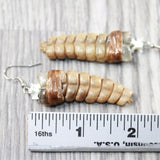 Very Large Rattlesnake Rattle Earrings  #605n  Mountain Man Earrings