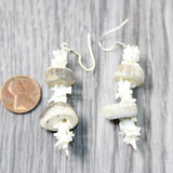 Rattlesnake Vertebrae  Plus Antler Bead Earrings  #405n   Mountain Man Earrings