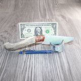 Deer Antler Handle Opalite Blade Ornamental Knife #10160