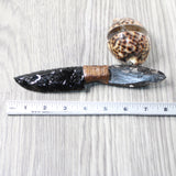 Orthoceras Fossil Handle Obsidian Blade Ornamental Knife #215d  Mountain Man Knife
