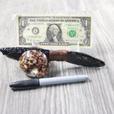 Orthoceras Fossil Handle Obsidian Blade Ornamental Knife #215d  Mountain Man Knife