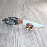 Orthoceras Fossil Handle Opalite Blade Ornamental Knife #06360