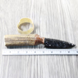 Elk Antler Handle Obsidian Blade Ornamental Knife #215n  Mountain Man Knife