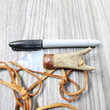 Antler Handle Opalite  Blade Knife Necklace  #515d  Mountain Man Necklace