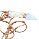 Antler Handle Opalite Blade Knife Necklace  #16660