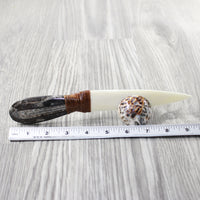 Orthoceras Fossil Handle Bone Blade Ornamental Knife #2951 Mountain Man Knife