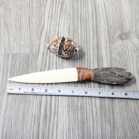 Orthoceras Fossil Handle Bone Blade Ornamental Knife #2951 Mountain Man Knife