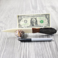 Orthoceras Fossil Handle Bone Blade Ornamental Knife #2951 Mountain Man Knife