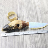 Deer Foot Handle Opalite Blade Ornamental Knife #125d     Mountain Man Knife