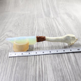 Reindeer Antler Handle Opalite Blade Ornamental Knife #125n     Mountain Man Knife