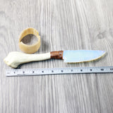 Reindeer Antler Handle Opalite Blade Ornamental Knife #125n     Mountain Man Knife