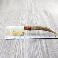 Elk Antler Handle Opalite Blade Ornamental Knife #2951 Mountain Man Knife