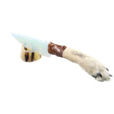 Coyote Foot Handle Opalite Blade Ornamental Knife #125d     Mountain Man Knife