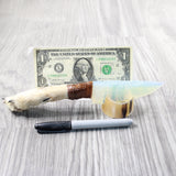 Coyote Foot Handle Opalite Blade Ornamental Knife #125d     Mountain Man Knife