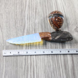 Orthoceras Fossil Handle Opalite Blade Ornamental Knife #025d     Mountain Man Knife