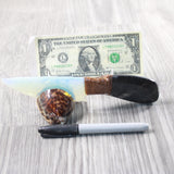 Orthoceras Fossil Handle Opalite Blade Ornamental Knife #025d     Mountain Man Knife