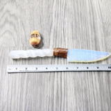 Selenite Spiral Handle Opalite Blade Ornamental Knife #025d     Mountain Man Knife