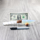 Selenite Spiral Handle Opalite Blade Ornamental Knife #025d     Mountain Man Knife