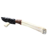 Deer Bone Handle Obsidian Blade Ornamental Knife #435d  Mountain Man Knife